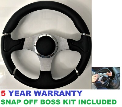 RACE SPORT STEERING WHEEL AND SNAP OFF QUICK RELEASE BOSS HUB KIT FIT BMW E36