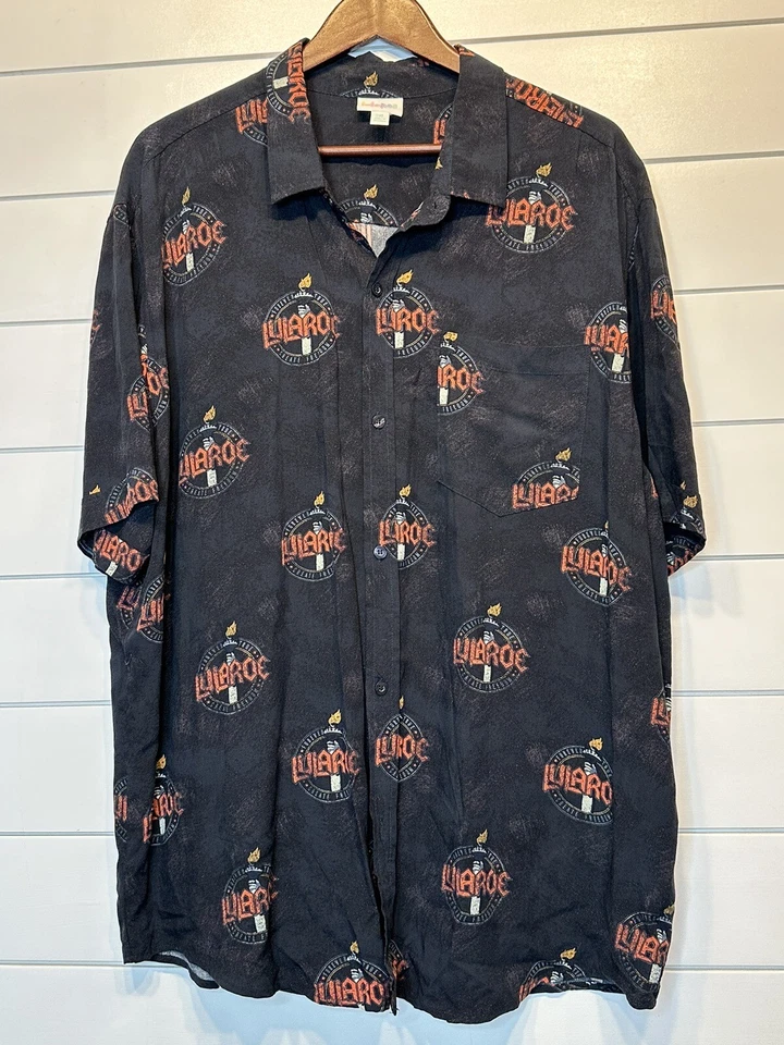 Camisa abotonada Lularoe para hombre 2XL simplemente cómoda negra Crea libertad MLM Foto 2 de 4