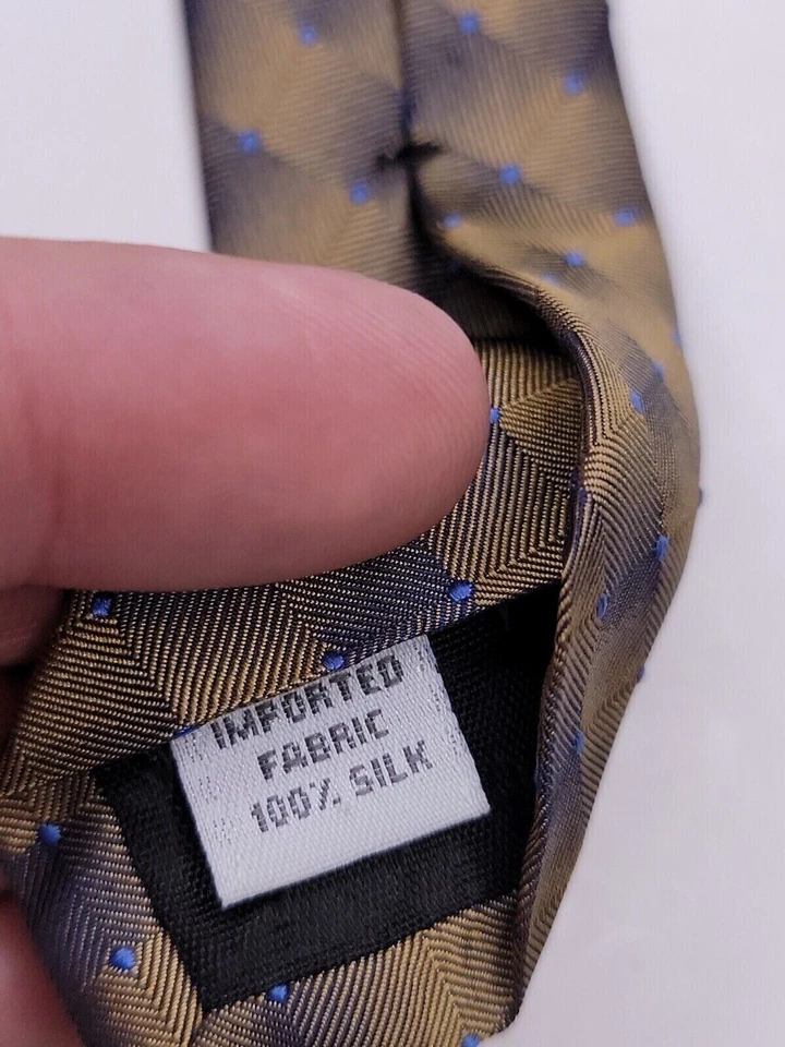 Мужской официальный галстук Louis Roth 55 дюймов Lx4 дюйма W коричневый/синий галстук - Изображение 4 из 4