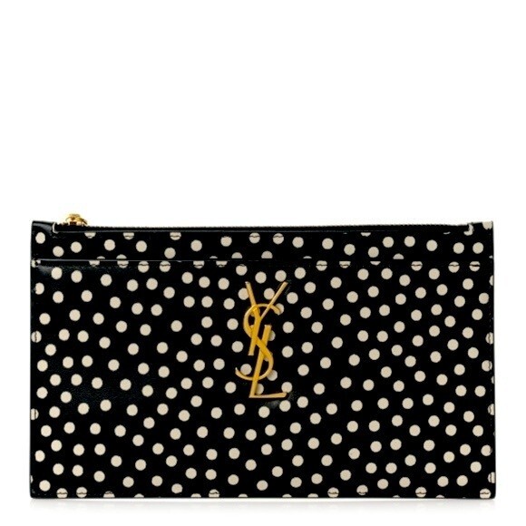 Nuovissimo di zecca! Raro! Borsa a tracolla Saint Laurent YSL monogramma a pois cerniera cerniera