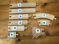 Brio & Compatible Wooden Train Track Straights, Corners Junctions