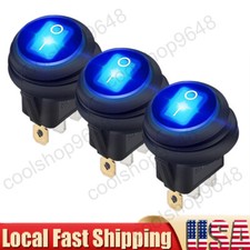 3pcs Rocker Switch Toggle 12v Led Light Car Auto Boat Round Onoff 20a 3pcs Rocker Switch Toggle 12v Led Light Car Auto Boat Round Onoff 20a