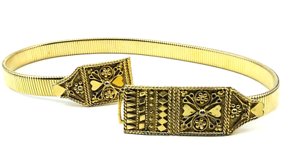 Vintage Accessocraft N.Y.C. Stretch Waist Belt Gold Tone  display picture 3