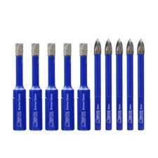 Diamond Drill Bit 6mm Core Triangle Shank 20mm Chamfer Bit 10pcs Granite Tile