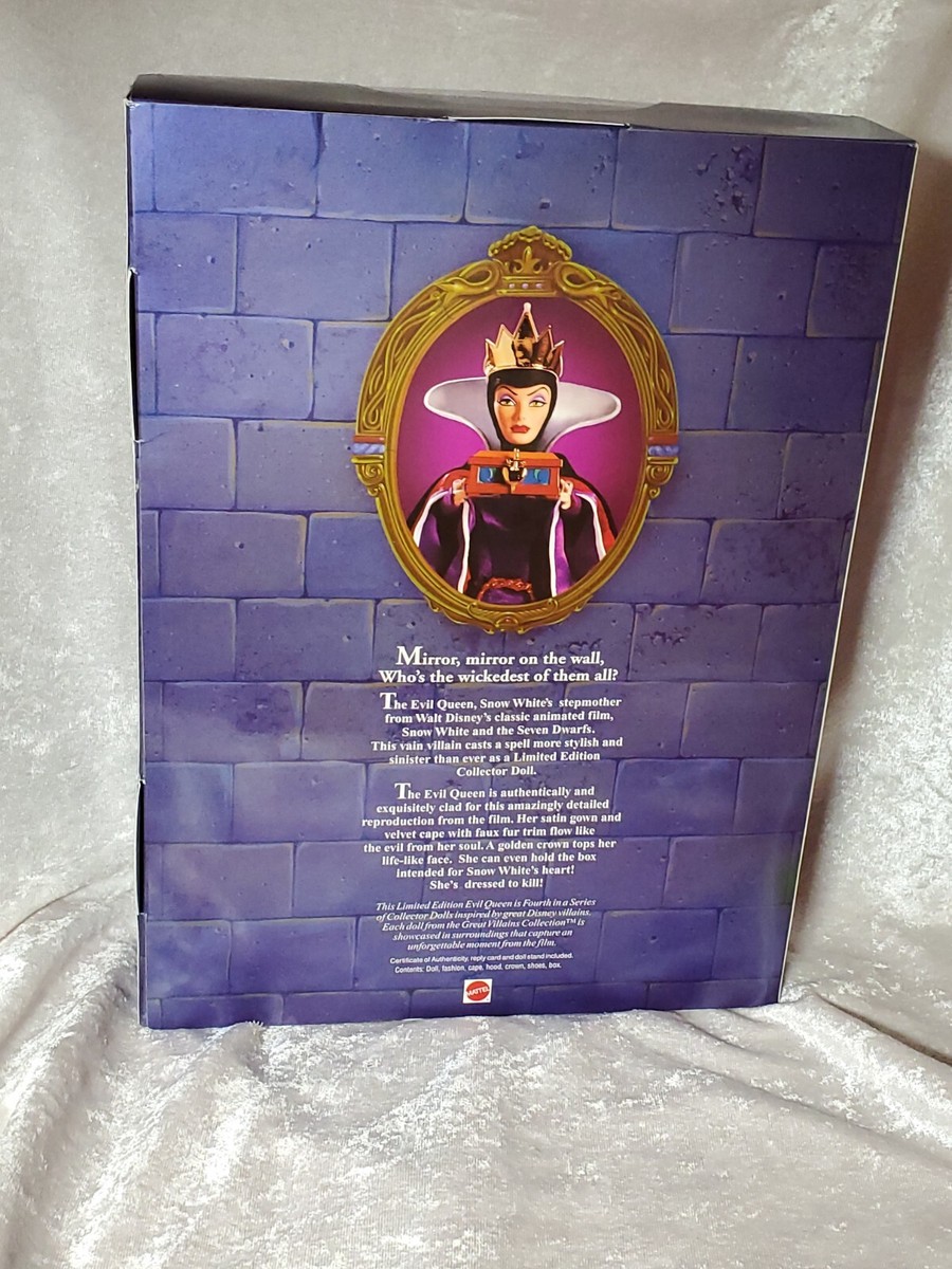 Disney Mattel 1998 Snow White's Evil Queen Doll Great Villains