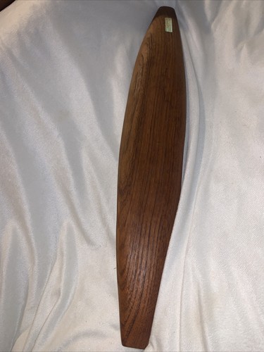MCM Hand Carved Teak Wood Divided Serving Tray 22" Party Food Plate Sushi - Picture 14 of 14
