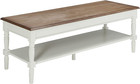 French Country Coffee Table with Shelf, Driftwood/White