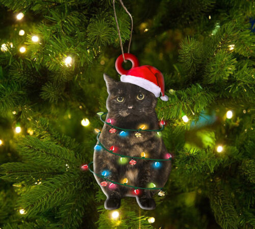 Tortie Cat Christmas Ornament, Cat Memorial Christmas Gift, Cat Lovers Gift - Afbeelding 1 van 3