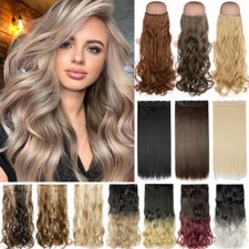 CLEARANCE THICK Straight 100 Real Clip in as Human Hair Extensions Full Head US