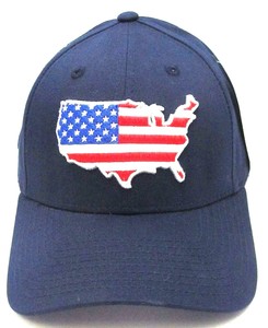 US FLAG Snapback Cap Hat USA United States Stars Stripes White Red Flat Bill NWT