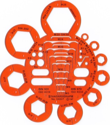 SCHABLONE STANDARDGRAPH 1309 F ABRUNDUNGEN | MUTTERN STANDARDGRAPH 1309F