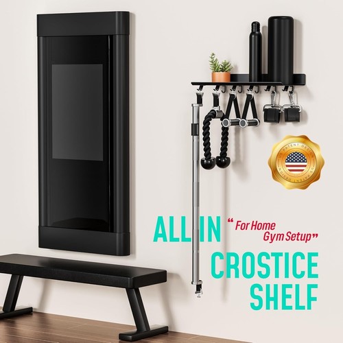 Versatile Wall Mount Floating Shelf: Organizes Home Gym Accessories with Ease - Picture 5 of 8