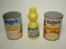 Vintage Pretend Play Food: Bush  s Canned Food  Chef Way As-Is 