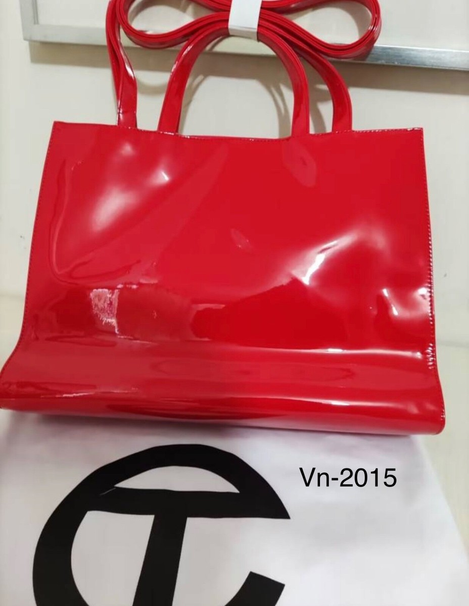 BNWT Telfar Red Patent Shopping Bag - Medium SIZE Brand New