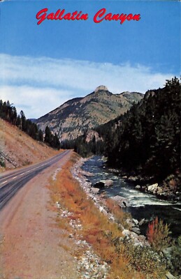 Gallatin Canyon Highway Chrome Postcard Bozeman Montana Unposted
