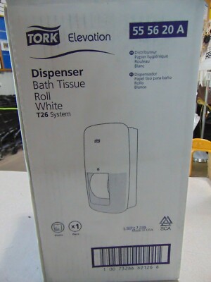 Tork Elevation High Capacity White Bath Toilet Paper Tissue Roll Dispenser