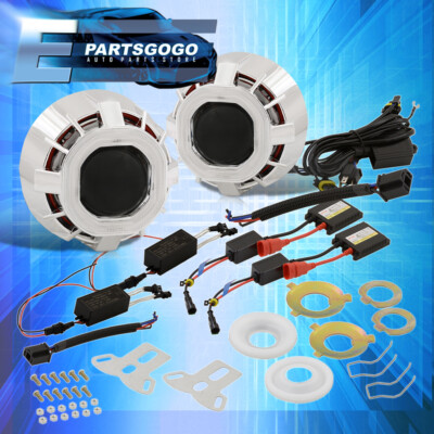 For Mazda Toyota 2.5'' HID Projector Retrofit Headlight Shroud Halo Ring HID Kit