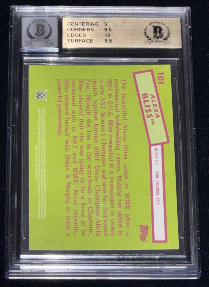 Alexa Bliss 2015 Topps Heritage WWE NXT Signed Rookie Card BAS BGS 10 Auto (RC) - Image 4 of 4