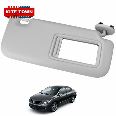 Right Passenger Side Sun Visor Gray For Toyota Corolla 09-13 For 74310-12L80-B0