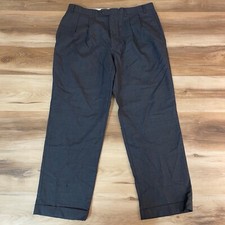 Vintage Polo Ralph Lauren Pants Mens 36 x 30 Gray Wool Pleated Cuffed Relaxed