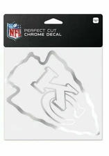 KANSAS CITY CHIEFS DIE-CUT CHROME DECAL 6"X6" PERFECT FOR WINDOWS HIGH QUALITY