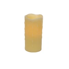 Melrose  6" LED Wax Dripping Pillar Candle ~~ NEW