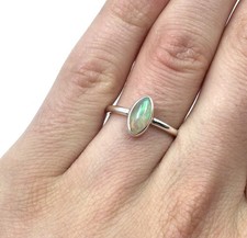 moderner 925 Silber Ring Opal minimalischer S...