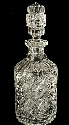 Vintage 1960's Hand Cut Crystal Decanter 8 Point Star Of Hope with Stopper MINT