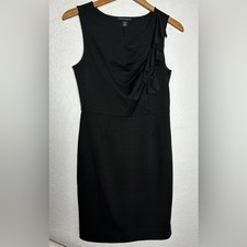 Banana Republic Black Ruffle Mini Dress Sleeveless Classic Minimalist 6P LBD
