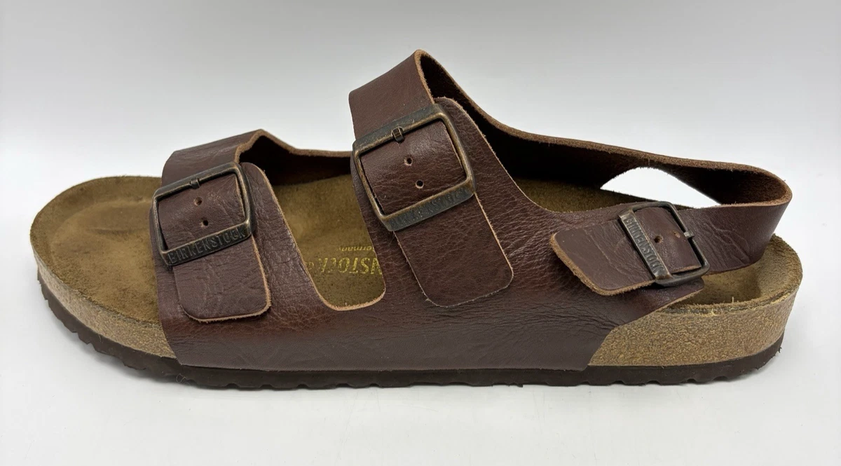 Birkenstock Milano Crosstown Oiled Leather Sandals Brown Mens 44 1011242 NEW* Unisex BIRKENSTOCK Milano Crosstown Oiled Leather FADED  main image 3