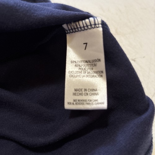Nautica Girls Size 7 Navy Blue Cotton/Poly Dress Sequins - Picture 4 of 4