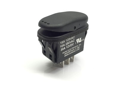 GAMA Electronics Waterproof 30 Amp Double Pole 3 Position Momentary