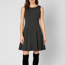 Tommy Hilfiger Charcoal Gray Fit & Flare Dress Women’s 4 Textured FREE SHIPPING
