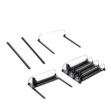 5 x Soda Can Organizer for Refrigerator Self-Pushing Drink Black