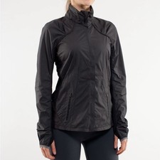 Lululemon Run Essential Jacket Black / Anthracite Grey Sz 6