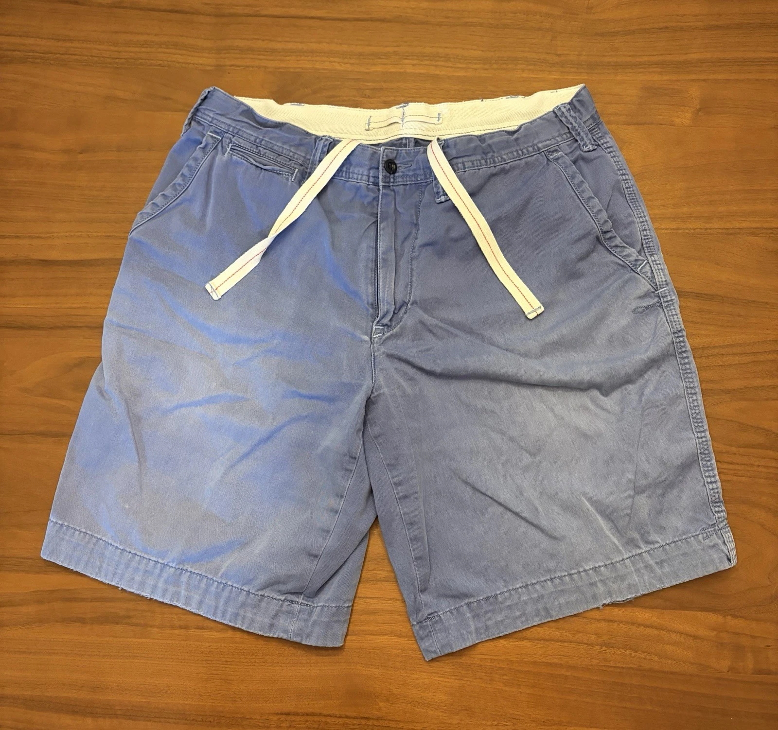 Polo Ralph Lauren Twill Shorts Mens 34 x 10'' Relaxed Fit Blue Chino Cotton Fade