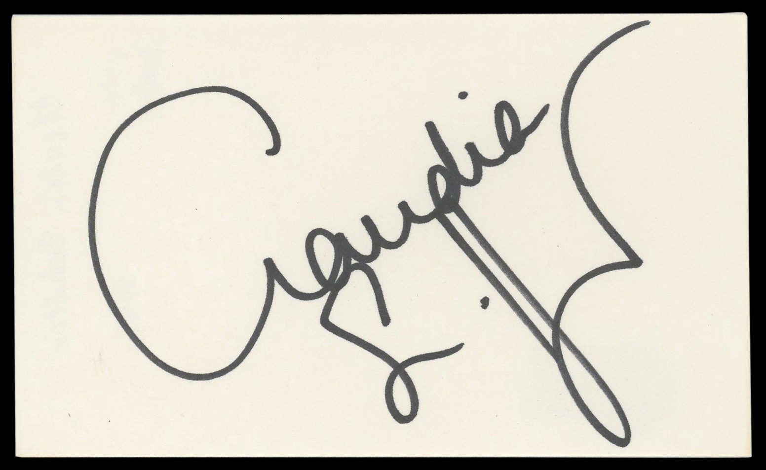 Claudia Schiffer Zoolander Authentic Signed 3x5 Index Card BAS #BM58642 