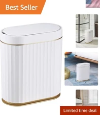 Stylish Slimline 2 Gallon Motion Sensor Trash Can - Ideal for Bathroom & Kitchen