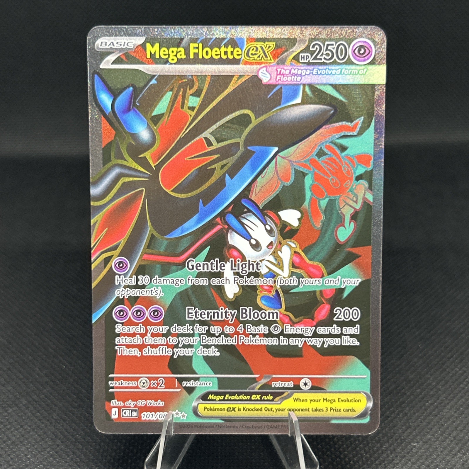 Mega Floette ex 101/086 Ultra Rare Chaos Rising Pokemon Holo Near Mint