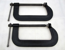 2x Vintage 8" Heavy Duty Cincinnati Hargrave No. 44 C-Clamps Made in USA