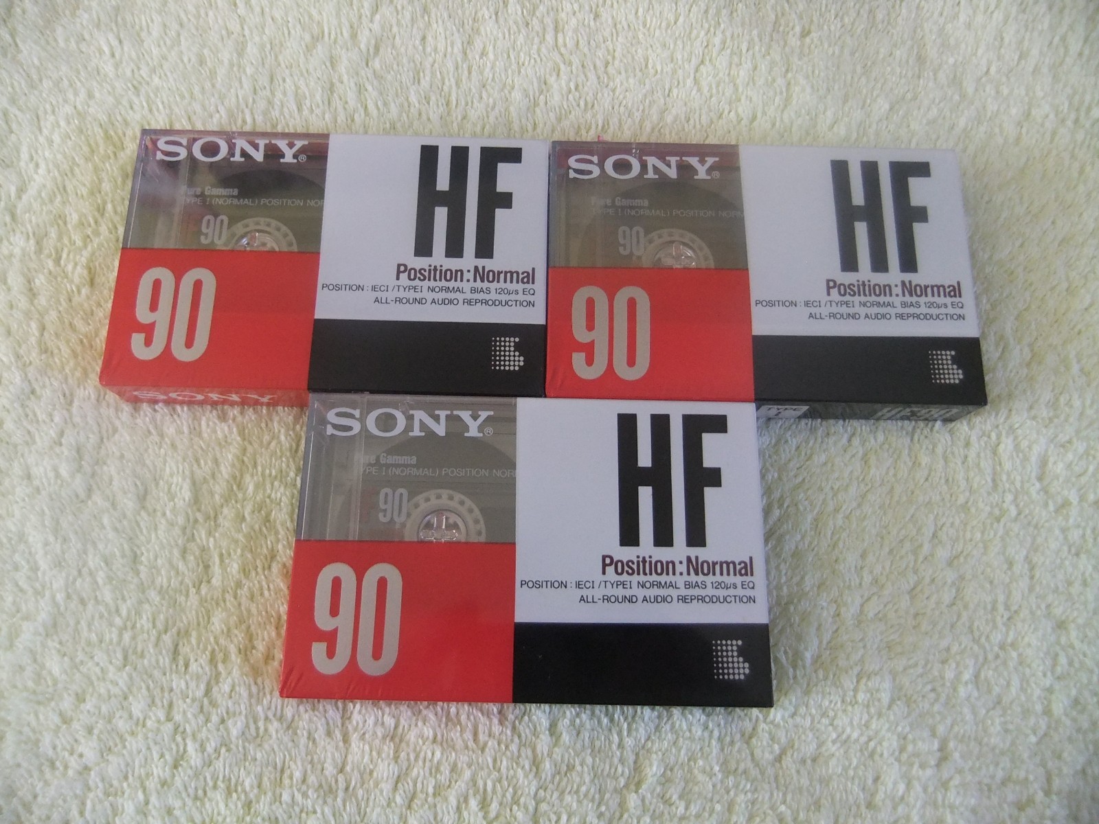 3 x SONY HF 90 BLANK CASSETTE TAPES * NEW / SEALED *