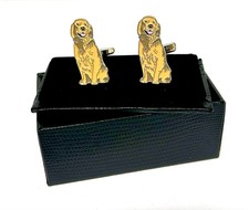 Dog Golden Retreiver Pet Animal Quality Metal Enamelled Cufflinks Links 50-4