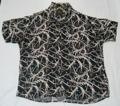 Delusions of Grandeur 80s New Wave Hemd Herren Hawaii Hemd L 100% Rayon