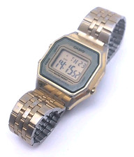 Casio Digital Watch Women 27mm Gold Tone Alarm WR 3284 LA680W NEW BATT WA09