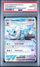 Pokemon PSA 10 Vaporeon ex 023 Prismatic Evolutions Stamp Surprise Box Exclusive