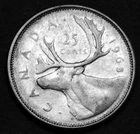 1963 25¢ silver coin in a paper flip