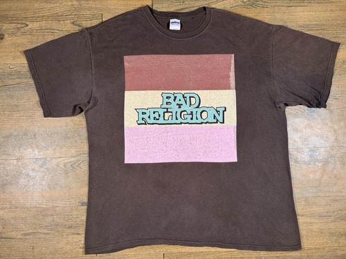 Vintage Bad Religion Band Tee Shirt Men Size XL Brown