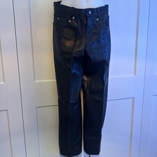 Pantalone moto Schott NYC 600 pelle bovina uomo pelle chino nero made in USA nuovo