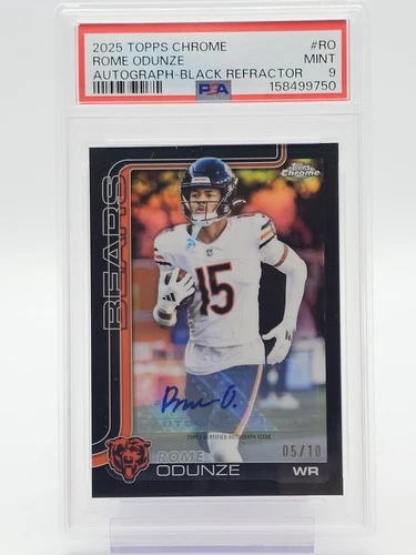 2025 Topps Chrome Rome Odunze Chrome Autographs (PSA 9)