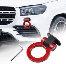 Front Rear Bumper Tow Hook Kit Universal Ring-shaped Trailer Hit Color Red
